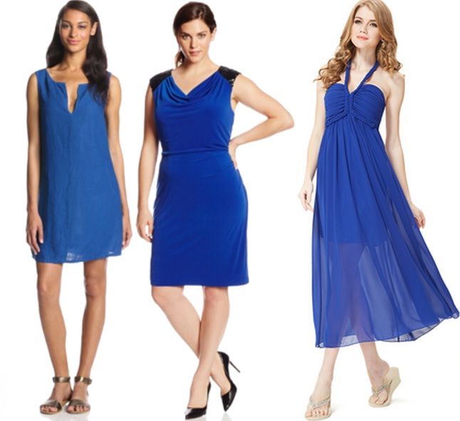 Kleid welche schuhe blaues Kleid Royalblau